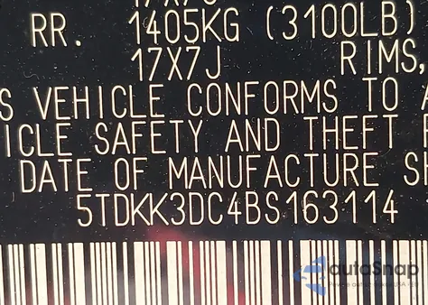 2011 Toyota Sienna Le V6 from USA, damaged, VIN 5TDKK3DC4BS163114